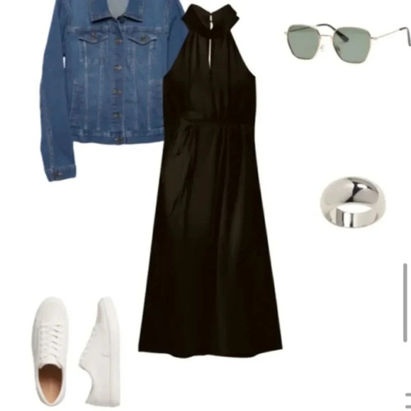 Banana Republic Twist-Neck Satin Dress - Picture 10 of 13